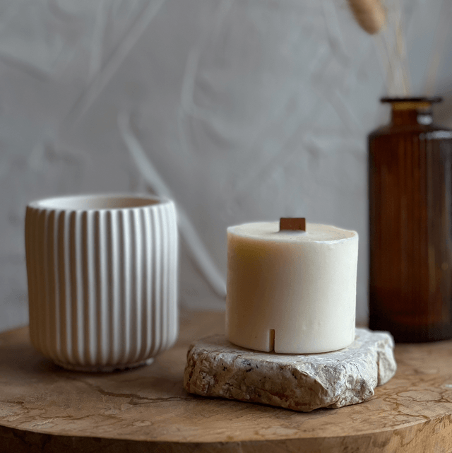 Recharge bougie en pot (Striée)