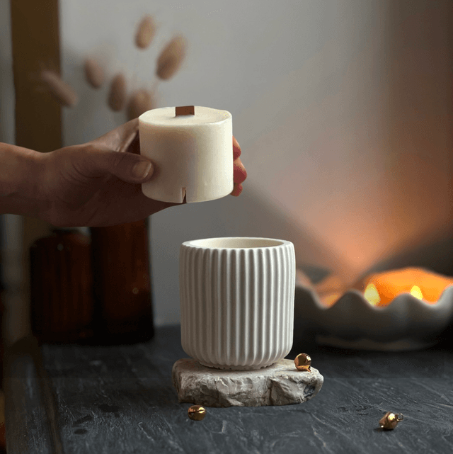 Recharge bougie en pot (Striée)